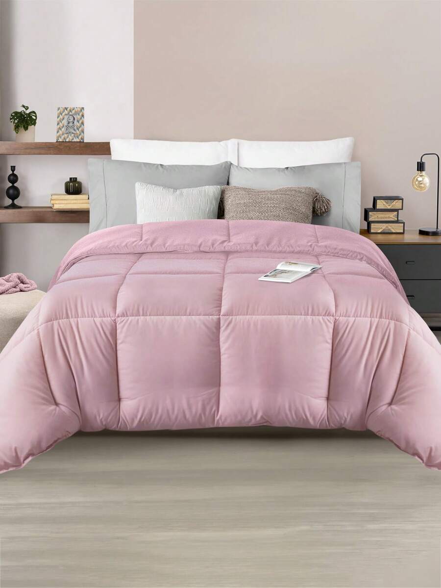 Home Elephant Single Duvet Quilt Two Views Soft Quilted - Berwarna merah muda - View 1