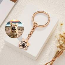 Customized Dog Paw Projection Photo Keychain - Pet Memorial Gifts For Women And Men - Projection Pendant - View 6
