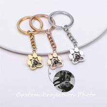 Customized Dog Paw Projection Photo Keychain - Pet Memorial Gifts For Women And Men - Projection Pendant - View 1