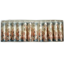 Paquete de 12 mini cirios de "Sagrada Familia" Para recuerdos o Decoración - Blanco - Ver 1