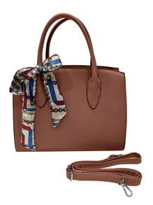 32cm*12cm*23cm Damen PU-Leder Handtasche, minimalistisches Luxus-Design, vielseitig einsetzbar für Büro, Reisen, Dates, Schal-Dekoration, hochwertige Qualität - Erdiges Gelb - Übersicht 7