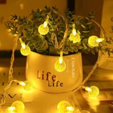 1 dây đèn LED hình quả bóng dùng cho lều cắm trại ngoài trời, phụ kiện trang trí sân vườn, ngày lễ tình nhân, giáng sinh và đồ trang trí, quà tặng tốt nhất - trắng - Xem 6