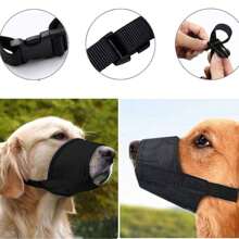 Rọ mõm chó Quick-Fit để chải chuốt - Vật dụng chăm sóc thú cưng & chải chuốt cho chó - Rọ mõm bằng nylon mềm có khóa an toàn - Cỡ 3 - Rọ mõm cho chó cỡ trung bình - màu đen - Xem 1