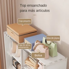 Armario simple a prueba de polvo tumey, armario para guardar ropa, almacenamiento de ropa multicapa - Blanco - Ver 7