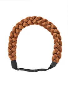 Diadema elegante y ajustable con trenza de espina de pescado - Accesorio de cabello sintético para mujeres y niñas, perfecto para fiestas y uso diario - Multicolor - Ver 13