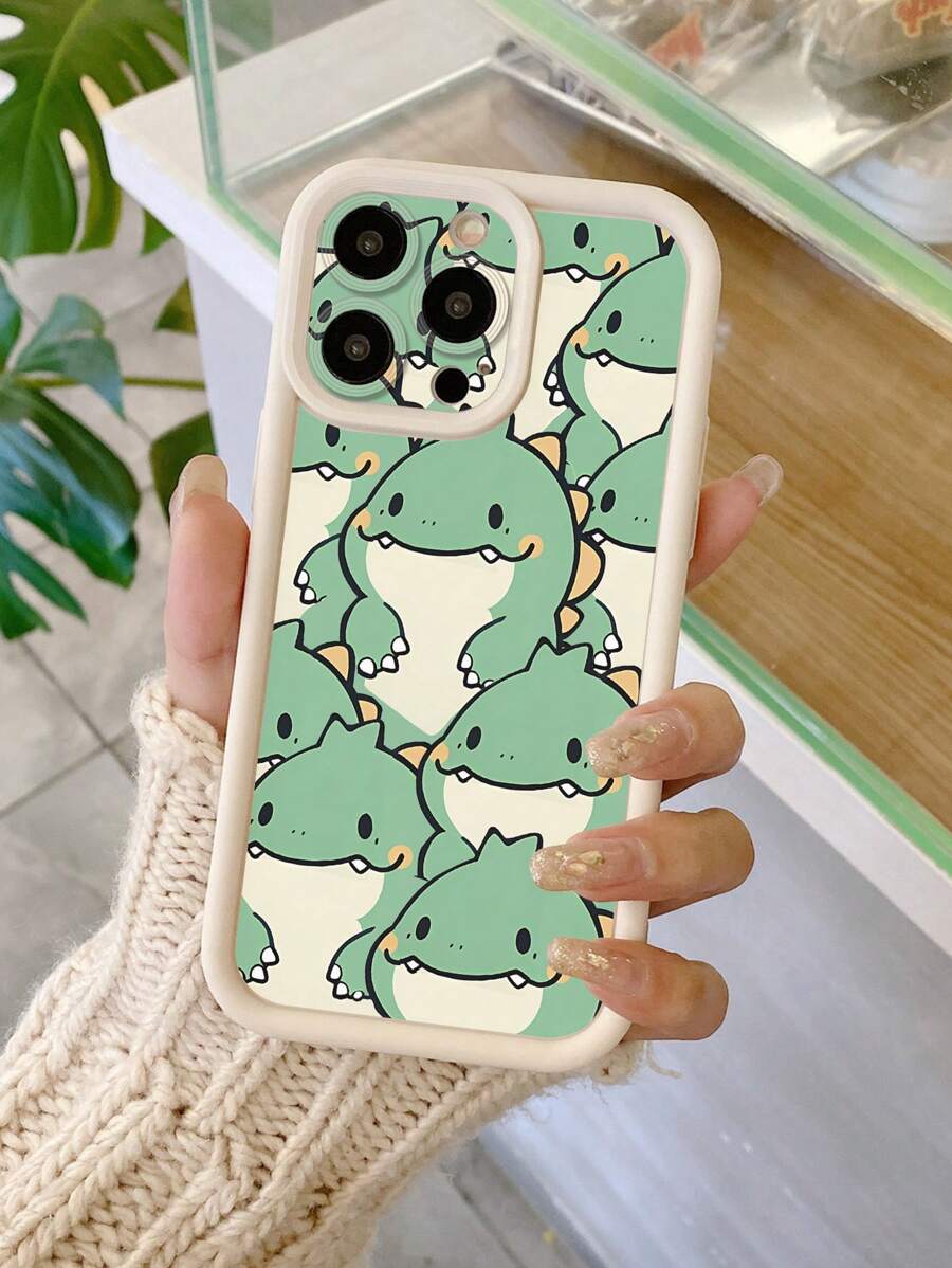 1 pièce Étui de téléphone antichoc avec motif mignon de dinosaure et trou de protection de caméra. Compatible avec 11 Pro Max/12 Pro Max/13 Pro Max/14 Pro Max/15 Pro Max, , Redmi, OPPO, Realme, VIVO, Infinix, Honor, MOTO, OnePlus