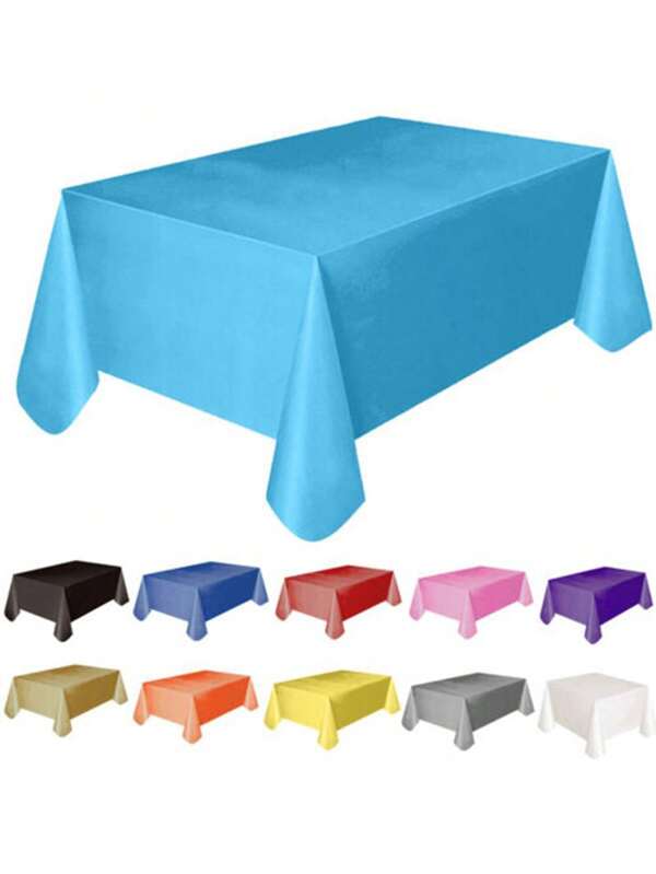 1/3/5 Pcs, High Quality Plastic Table Cloth, Decorative Rectangle Disposable Solid-Color Thick & Large PEVA Table Cloth, 137x274cm Plain Table Cloth, For Party Decoration, Plastic Table Cloth Suitable For Parties, Events, Weddings, Indoor & Outdoor