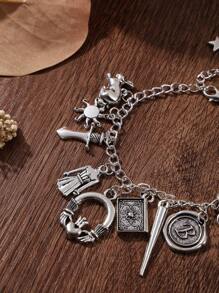 1 件吸血鬼猎人巴菲串珠手链，带和吸血鬼獠牙，日常佩戴 - 復古銀色 - 查看 2