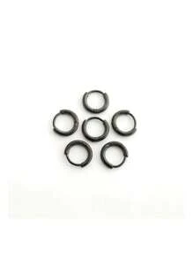 6 件/套 不锈钢简约金属圆环小巧耳环 女士女孩穿刺饰品 几何圆形螺旋耳夹 - 六件組不鏽鋼小耳圈 - 查看 19