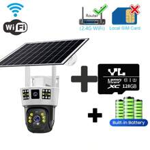 SWVW 3-Screen Dual Lens V380 Pro 12MP 6K PTZ Wifi Solar Powered CCTV Security Camera Outdoor Waterproof Solar Camera,2.4GWIFIOutdoor And Indoor Security Home Cameras, Wireless WIFI Cameras, IP Cameras, PTZ Cameras, Ring Camera - White - View 15