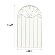 LIVINGANDHOME Living And Home Gold Arched Windowpane Metal Wall Mirror - Gold - View 7