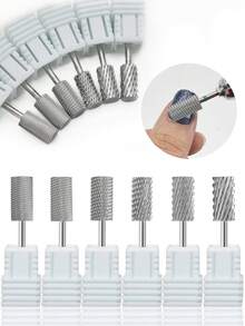 1pc Professional High-Quality Tungsten Steel Round & Flat Nail Drill Bit, Fast Nail Buffing & No Overheating