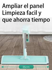 Trapeadores mopa manos libres para limpieza de pisos, trapeador plano de microfibra manos libres - Celeste - Ver 8