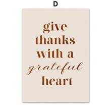 1 pieza Carteles de otoño con citas, hojas de otoño y calabaza, impresiones de arte de pared para sala de estar, pintura en lienzo para decoración del hogar - Multicolor - Ver 35