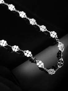 1 条 S925 纯银项链 40 厘米 45 厘米 16 英寸 18 英寸 女士四叶草链素链金色铂金锁骨链链条 • 送给她的礼物 - 四葉草鏈 - 查看 2