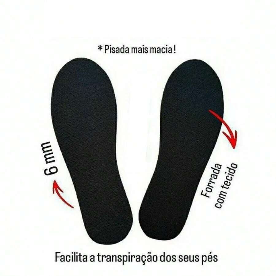 Kit 2 Pairs E.V.A Insole 6mm Premium Anatomical Comfortable For Several Hours Of Work Ideal For Sneakers And Shoes - 黑色 - 查看 1
