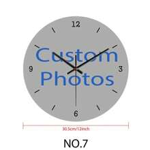 1 件个性化石英壁挂钟，定制您的照片在时钟上用于墙壁装饰，送给家人、朋友、宠物、爱人、万圣节的礼物