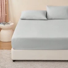Fitted Sheet Deep - White Bottom Sheet With 40cm Extra Deep Sided Pocket - Light Grey - View 2