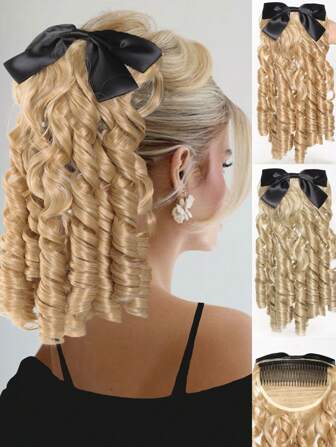 14 INCH Synthetic Retro Princess Curly Ponytail European Puff Ponytail Hair Tail Natural Wig Extension Fashion Hair Accessories