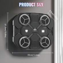 Máquina de boxeo con guantes de boxeo, máquina de boxeo inteligente montada en la pared, máquina de boxeo electrónica, máquina de ejercicio de boxeo con música para el hogar, interior y gimnasio - Negro - Ver 3