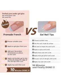 150 Móng tay giả gel hạnh nhân kiểu Pháp - Móng tay giả kiểu Pháp cổ điển tông màu tự nhiên, đầu móng tay màu hạnh nhân dài vừa phải, móng tay giả gel mềm, có thể ngâm với móng tay nối dài bằng acrylic, phụ kiện làm móng - Nhiều màu - Xem 7