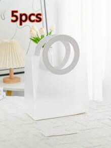 10pcs/5pcs/1pc Frosted Transparent Round Handbags, Valentine's Day Shower Gift Bags, Wedding Gift Bags, Candy Bridesmaid Gift Bags, Jewelry Store Shopping Bags, Wedding Bridesmaid Gift Bags, Gift Packaging Bags, Clothing Shopping Bags, Cute Handbags Suitable For Weddings, Birthdays, Valentine's Day, PP Frosted Transparent Round Handbags-Very Suitable For Valentine's Day Flowers, Network Celebrity Stalls, Wedding Gifts, Bridesmaid Gifts, Etc. -Made Of PP Material Valentine Day - Multicolor - View 23