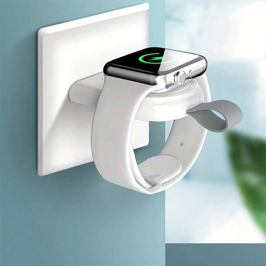 1pc Portable USB Wireless Charger Adapter Compatible With Apple Compatible With Apple Watch Series Ultra/9/8/7/6/SE/SE2/5/4/3/2/1 Suitable For Office, Dorm, And Home - White - View 1
