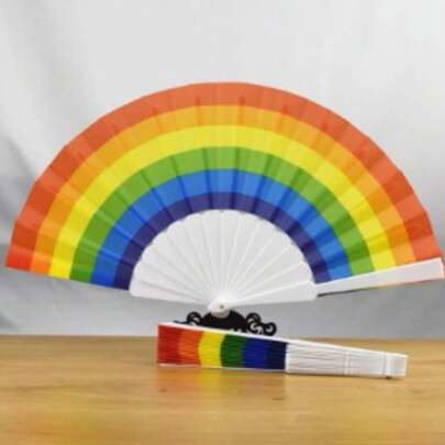 leque pequeno colorido arco-íris para festas