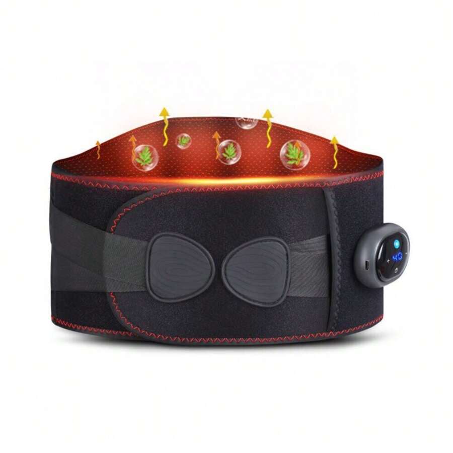 Heating Back Belt Waist Heat Pad Vibration Massage Back Pain Relief - 1 - Xem 1