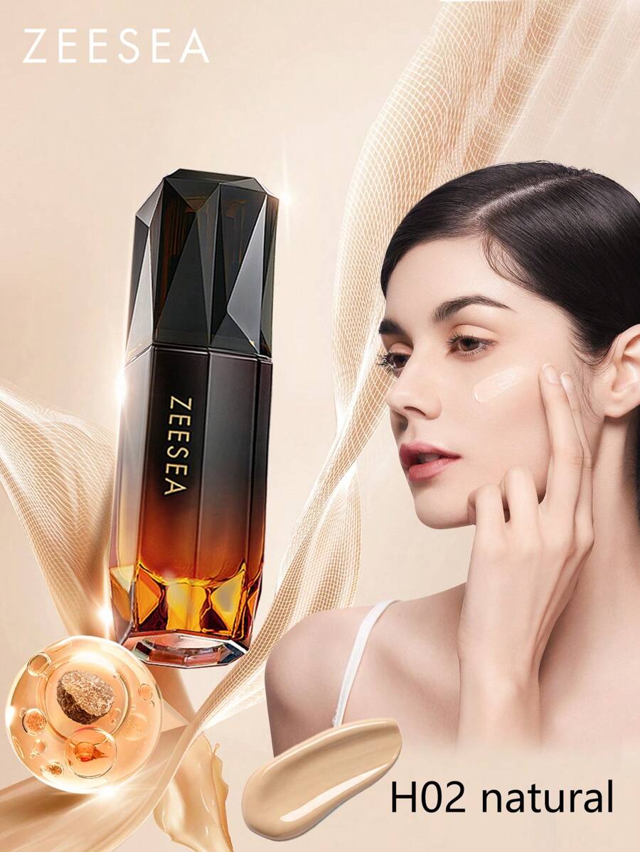 Zeesea 黑松露持久粉底液保湿遮瑕控油粉底液适合混合性和油性皮肤，持久不脱妆 - H02 natural - 查看 1