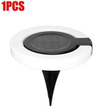 Solar Ground Lights Outdoor, 17 LEDs Solar Disc Lights IP65 Waterproof Flat Solar Lights, Pathway Lights Solar Powered For Garden Lawn Patio Yard Path Landscape, (Cool White/Warm White) - 純白 - 查看 2