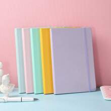1A5 Skin-Feel PU Leather Business Meeting Record Book Office Student Diary 100 Sheets 200 Pages Soft Cover Thick Book Work Notebook Suitable For Men And Women Office School Writing Family Thickened Horizontal Line Diary (Without Stickers) Back To School