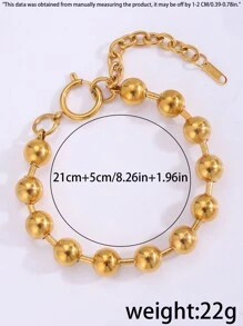 Camhanno 1 pieza de brazalete de acero inoxidable ligero y lujoso, adecuado para uso diario por mujeres - Dorado - Ver 4
