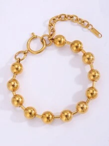 Camhanno 1 pieza de brazalete de acero inoxidable ligero y lujoso, adecuado para uso diario por mujeres - Dorado - Ver 6