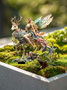 1 件漂亮仙女与鹿花园装饰柱花园艺术装饰适合户外花园和花盆景观装饰太阳捕手 - 仙女與鹿 - 查看 2