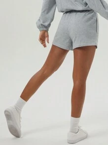 GOSOUER Women's Elastic Waist Casual Outdoor Exercise Polyester Loose Fitness Shorts