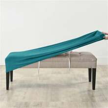 1PC Soft Velvet Bench Cover Spandex Elastic Long Stool Covers Removable Washable Ottoman Seat Protector For Dining Room Bedroom - Multicolor - View 13
