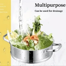 1pc, Steamer Pot, Stainless Steel Steaming And Cooking Integrated Pot With Lid, Universal For Induction Cooker, Gas Stove, And Electric Stove, Kitchen Utensils, Kitchen Gadgets, Kitchen Accessories, Home Kitchen Items - View 4