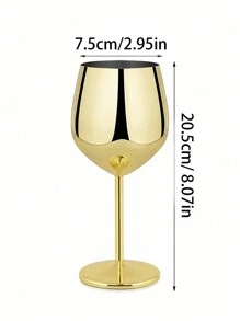 1 pieza Vaso de pie alto de acero inoxidable con color dorado, vaso creativo de metal, copa de champán de metal, vaso irrompible, apto para diversas ocasiones de fiesta