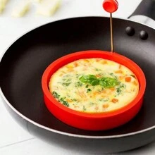 1pc Round Silicone Egg Mold With Handle, Creative Kitchen Supplies Silicone Egg Cooking Set, Kitchen Egg Frying Tool - Multicolor - View 4