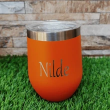 Thermal Cup MODEL CUIA 350ML PERSONALIZED WITH YOUR NAME LASER ENGRAVED CUP WITH DOUBLE LOOKS AND SEALING ACRYLIC LID GIFT IDEAS FATHER'S DAY - 橘色 - 查看 2