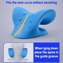 Neck Traction Pillow Original Cloud Shape Neck Stretcher Cervical Pain Relief UK - Blue - View 7