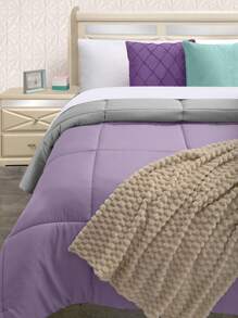 Home Elephant Single Duvet Quilt Two Views Soft Quilted - Lilac Purple - View 5