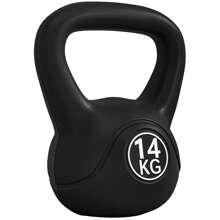 HOMCOM Pesa Rusa de Kettlebell de Fiteness Relleno de Arena con Mango Ancho Antideslizante para Ejercicios y Entrenamiento en Casa y Gimnasio Negro - Negro - Ver 2