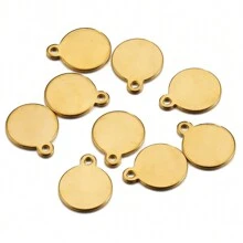10 件不锈钢圆形空白吊坠饰品适合 DIY 珠宝制作项链手链配件 - 圓形吊墜 - 查看 12