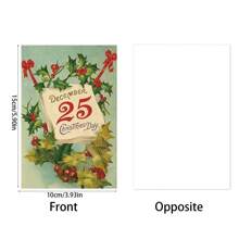 12pcs/Set Merry Christmas Vintage Postcards With Reindeer Design For Girls,Christmas Decor,Christmas Gift - Multicolor - View 7