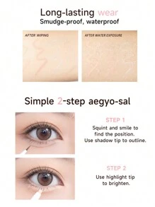 Everbab 二合一双头高光修容遮瑕棒 - 香檳色+茶棕色 - 查看 4