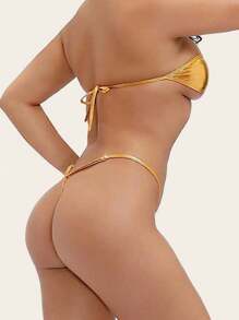 Two-Piece Women's Sexy Underwear Sexy Underwear Set Split Solid Color Three-Point Thong, Rave