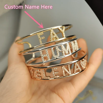 9mm Koppar Kubisk Zirkonia Bokstav Anpassat Namnarmband, Present Till Kvinnor, Guld, Roséguld, Silver, Snygg, Färgglad, Vintage, Unisex, Hipster, Enkel, Casual, Anpassad, Personlig, Unik, Perfekta Gåvor Till Honom, Perfekta Gåvor Till Henne, Henne, Pojkvän, Flickvän, Pappa, Mamma, Familj, Vänner, För Årsdagar, För Födelsedagar, För Examen, För Bal, För Fest, Smycken Kvinnor, Elegant Outfit