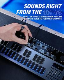 Donner Analog Bass Synthesizer And Sequencer, Donner Essential B1 With Intuitive User Interface, 128 Patterns Memory, Saturation & Delay Effects, Make For Classic Acid Sound - Black - View 7